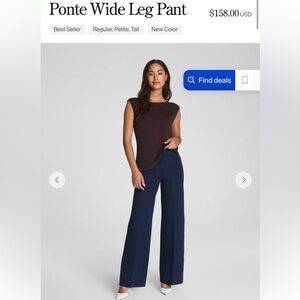 SPANX Navy Wide Leg Pants